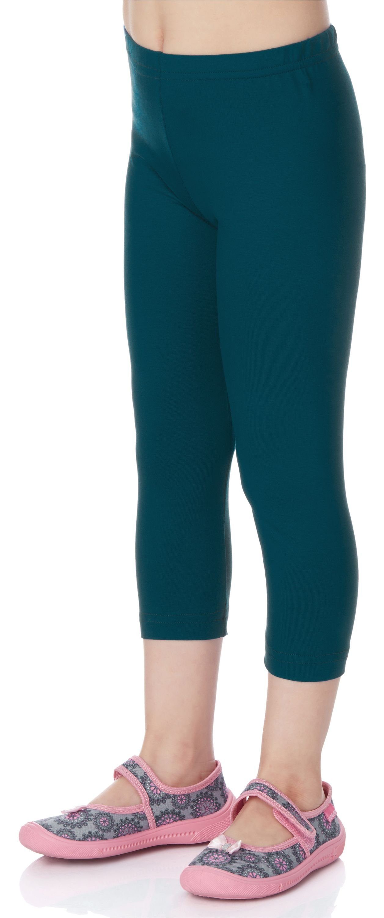 MS10-131 Mädchen Leggings elastischer Merry Bund Capri Leggings aus (1-tlg) Style Viskose 3/4 Smaragdgrün