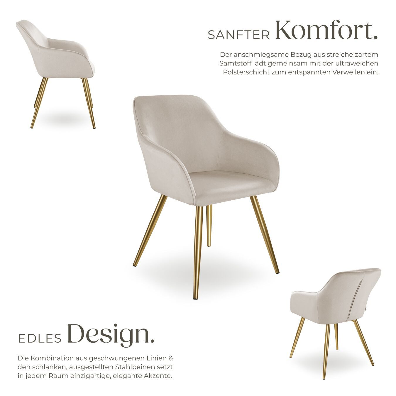 tectake Esszimmerstuhl Marilyn (Set, 1 St), Vielseitig verwendbar und kombinierbar