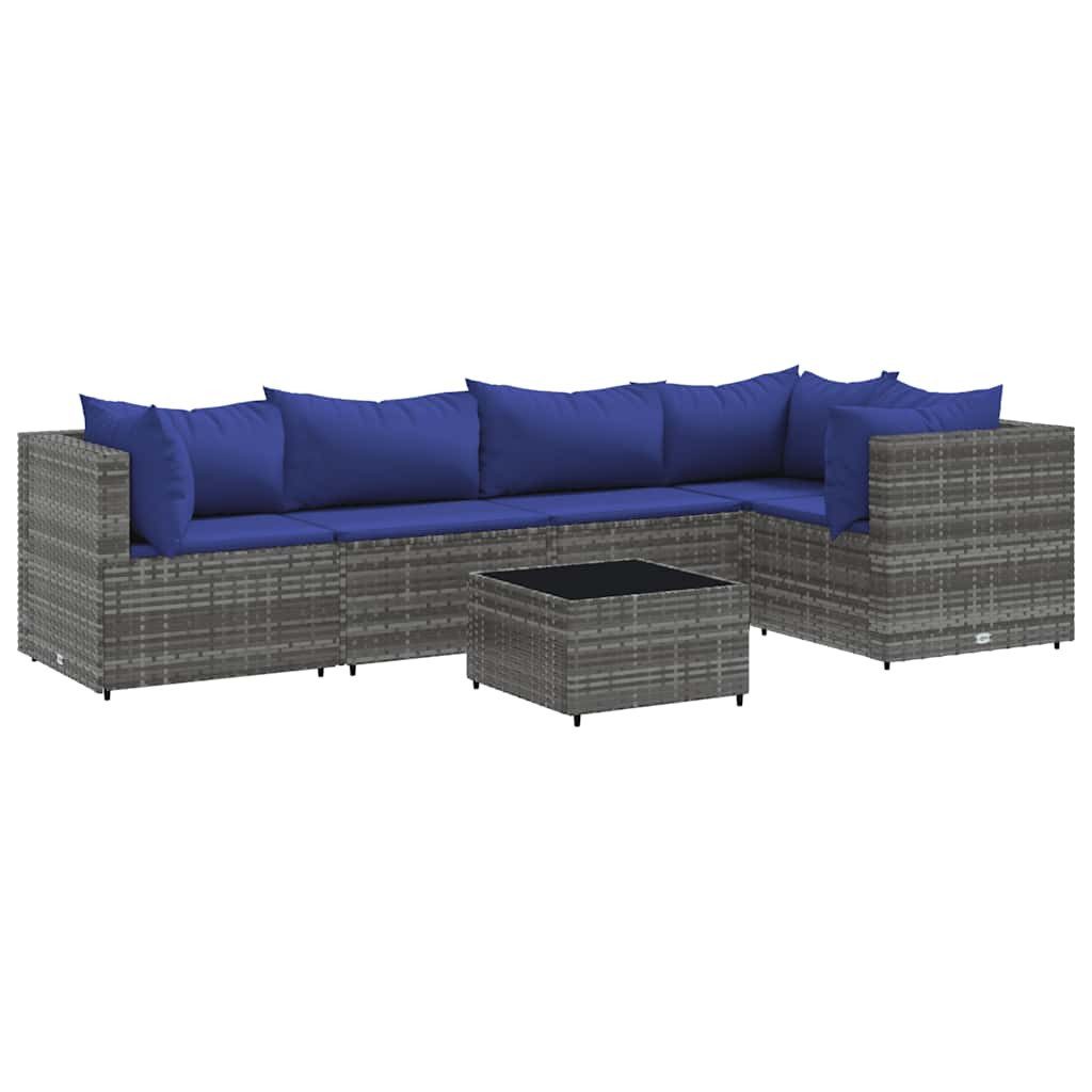 vidaXL Gartenlounge-Set 6-tlg. Garten-Lounge-Set mit Kissen günstig online kaufen