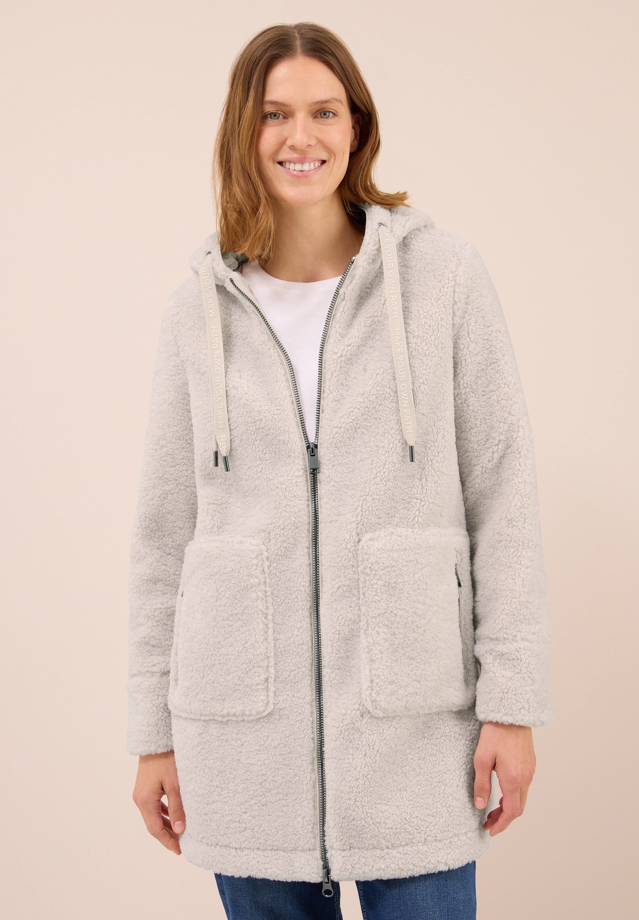 CECIL Fellimitatmantel mit Teddy-Futter und Teddy-Kapuze