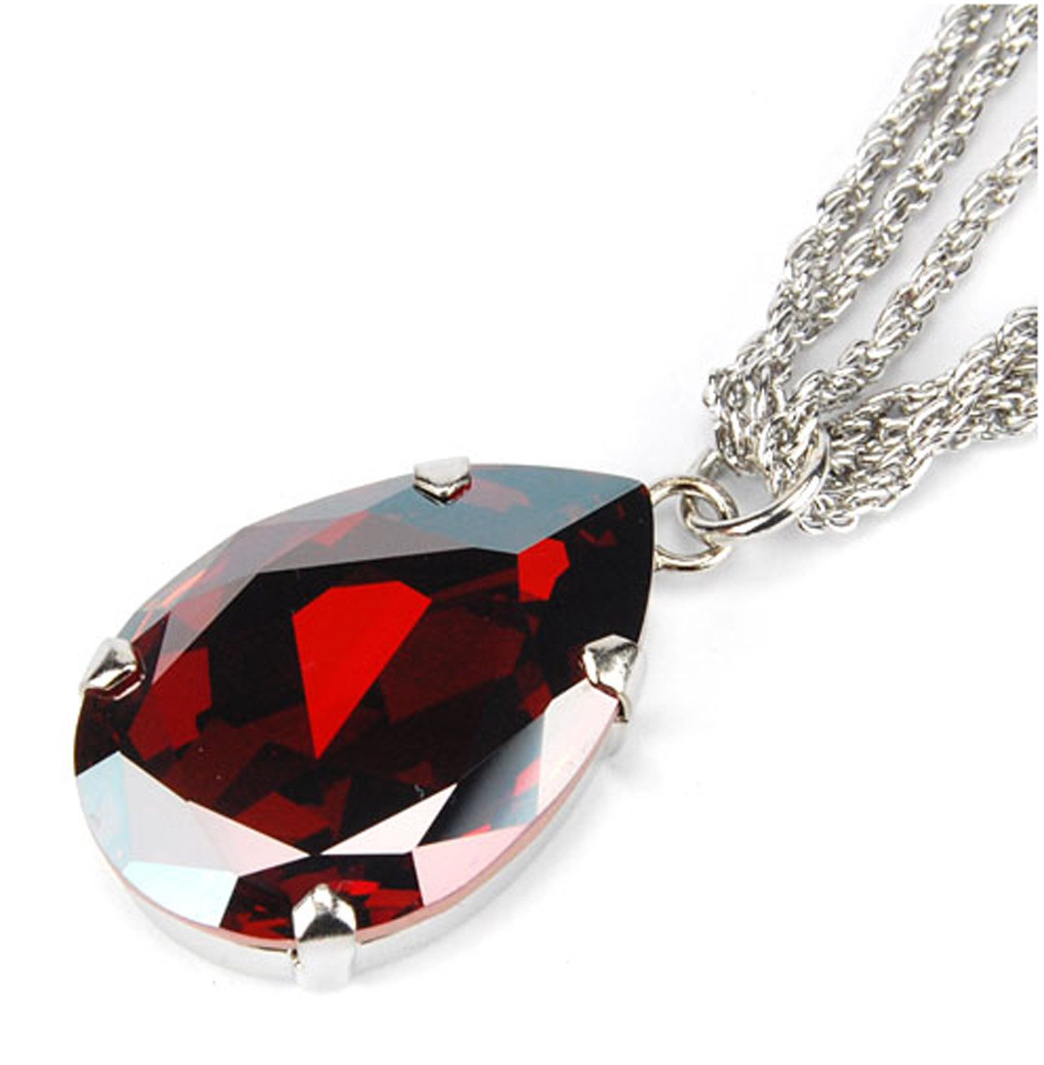 Le Bijou Kette mit Anhänger Crystal Elegance, XXL Tropfen-Anhänger mit Kette mit Markenkristallen