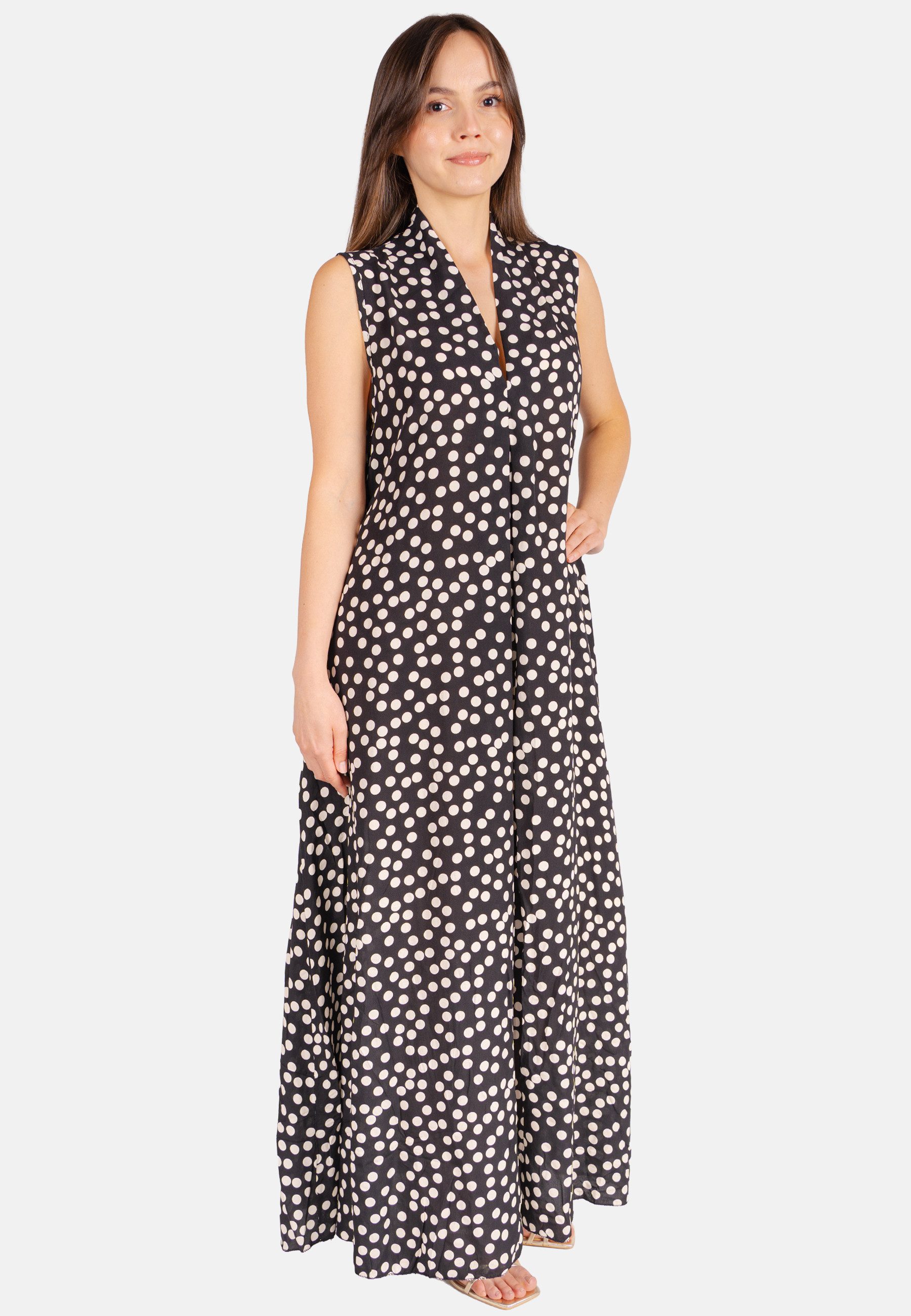 Seasons of April Maxikleid GRACE GEPUNKTET Punktekleid Grace ärmellos Damen Viskose Maxi Kleid Gepunktet Lang