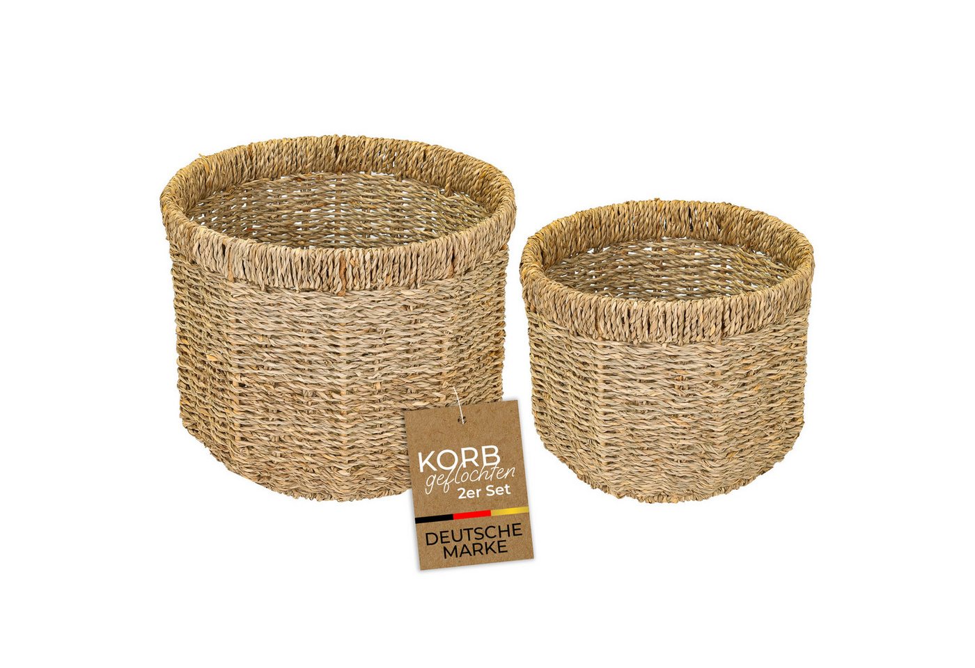 HMF Aufbewahrungskorb (Set, 2 St., 2-tlg), für Badezimmer, Kinderzimmer und Wohnbereich, Durchmesser 25 + 30 cm