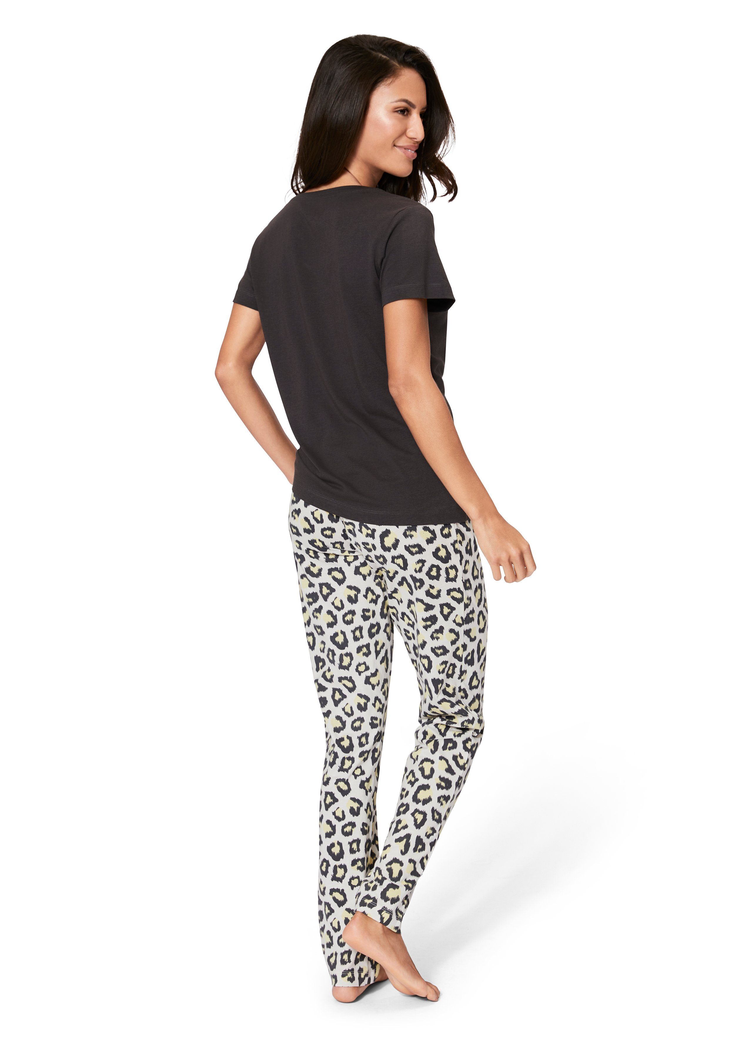 Vivance Dreams Pyjama mit Leo-Print