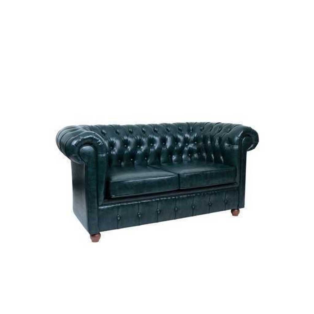 JVmoebel 2-Sitzer Dunkelblauer Chesterfield Zweisitzer Modernes Sofa 2-Sitzer 2-er Sofa, 1 Teile, Made in Europa