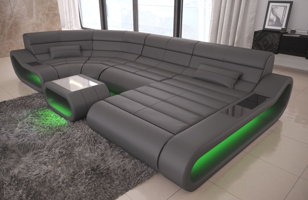 Sofa Dreams Wohnlandschaft Ledercouch Leder Sofa Concept U Form Ledersofa, günstig online kaufen
