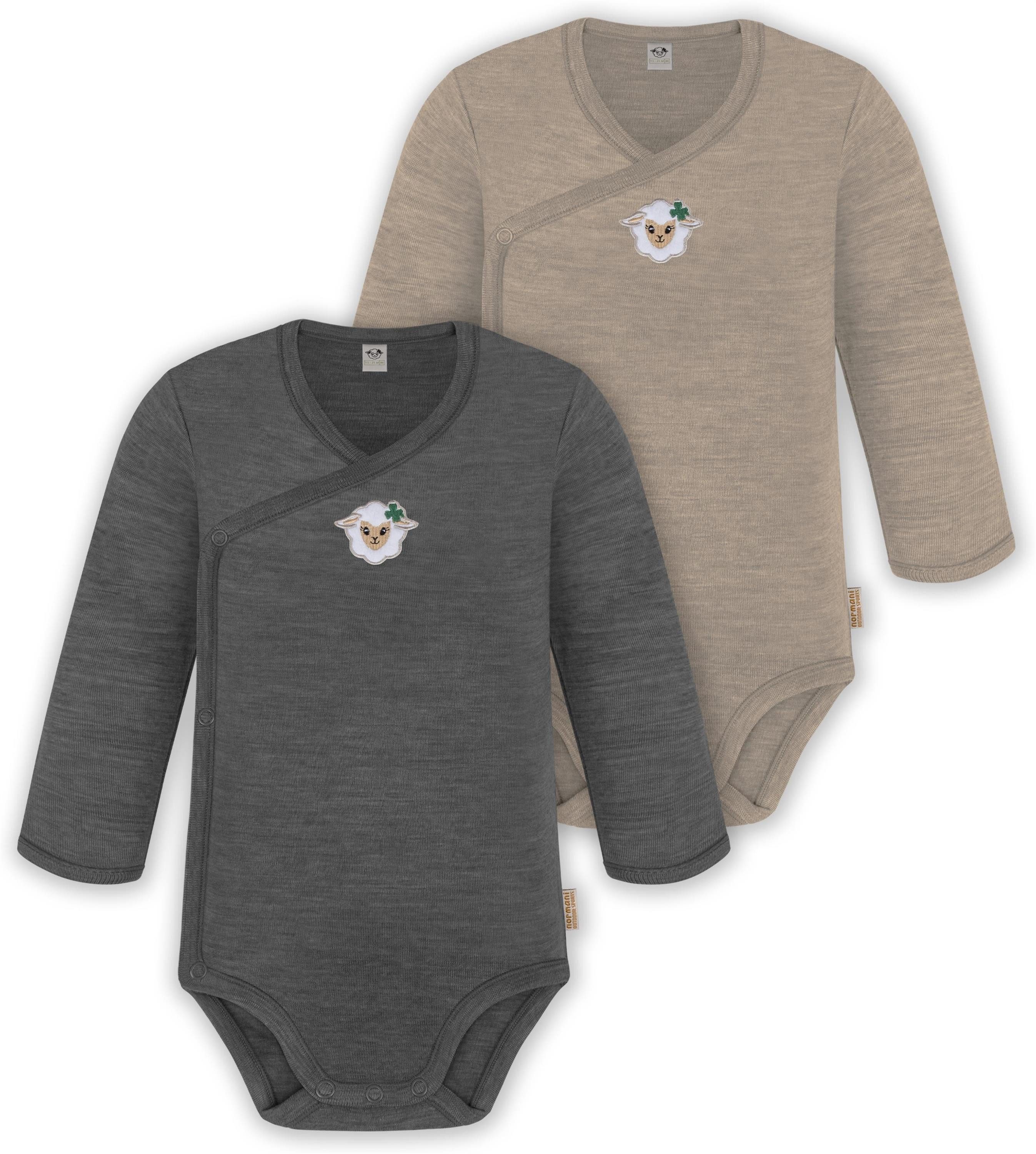 Langarmwickelbody 2er Set Unisex Baby Wickelbody Langarm-Strampler