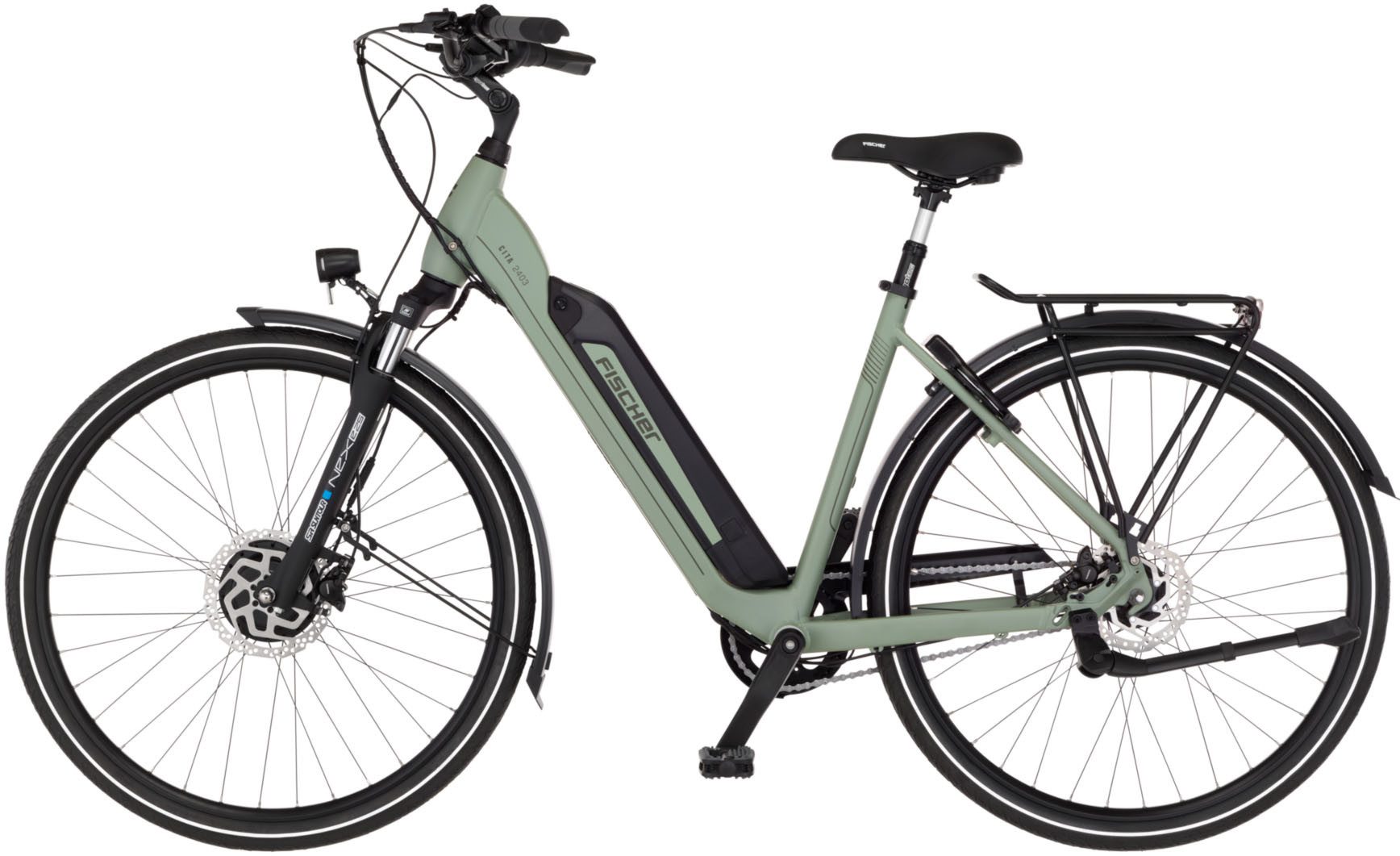 FISCHER Fahrrad E-Bike Cityrad CITA 2403 459, 7 Gang Shimano NEXUS Schaltwerk, Frontmotor, 459 Wh, (mit Akku-Ladegerät, mit Werkzeug), Pedelec, Elektrofahrrad für Damen und Herren