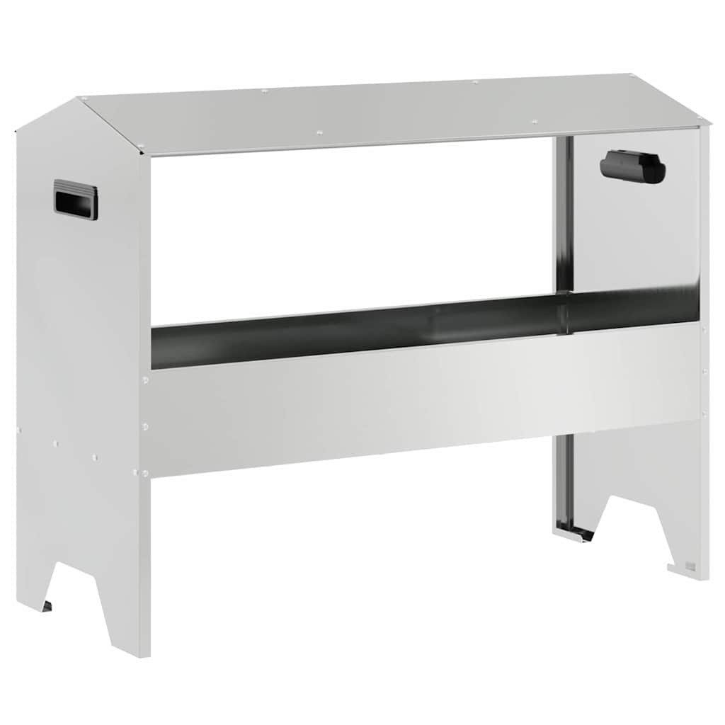 vidaXL Futterspender Futtertröge für Nutztiere Silber 79 x 35 x 62 cm