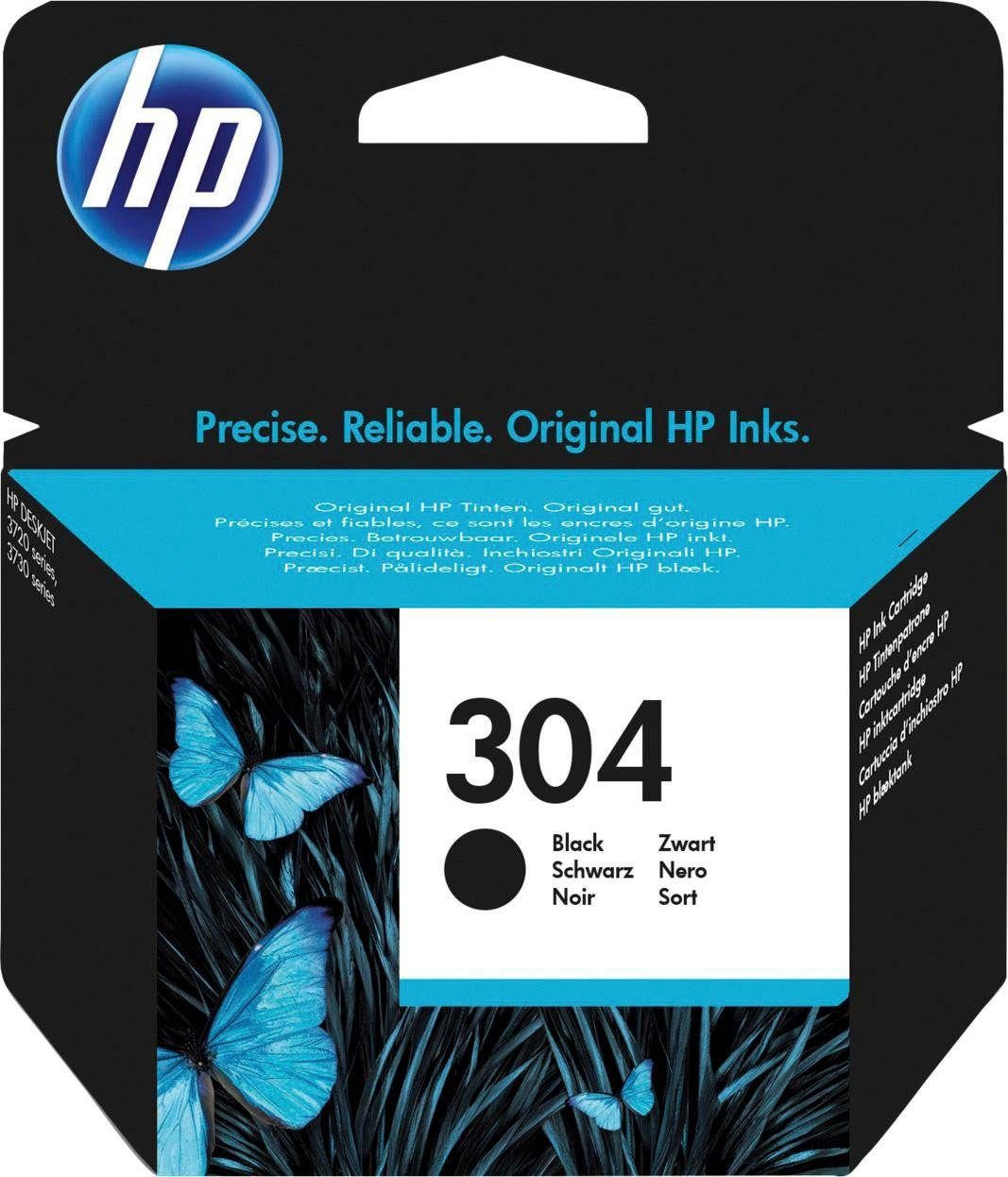 HP 304 Tintenpatrone (original Druckerpatrone schwarz N9K05AE) 304