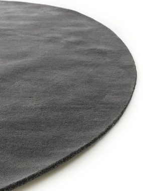Wollteppich Bent, benuta, rund, Höhe: 6 mm, 100% Wolle, handgetuftet, Uni, Natural Living, Wohnzimmer
