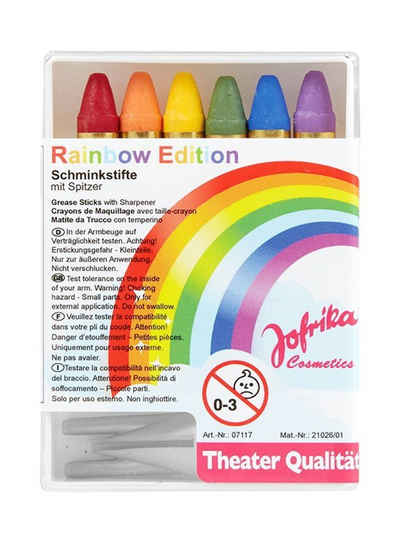 Rubie´s Theaterschminke 6 Regenbogen Schminkstifte, Schminkset in allen sechs Regenbogenfarben