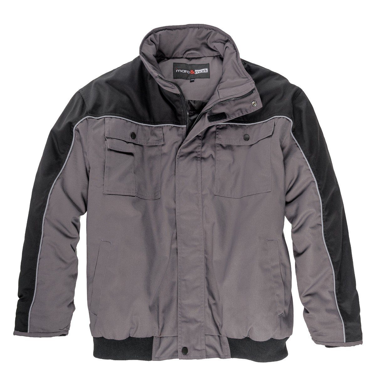 marc & mark Arbeitsjacke Marc&Mark Bomber-Arbeitsjacke XXL anthrazit-schwarz