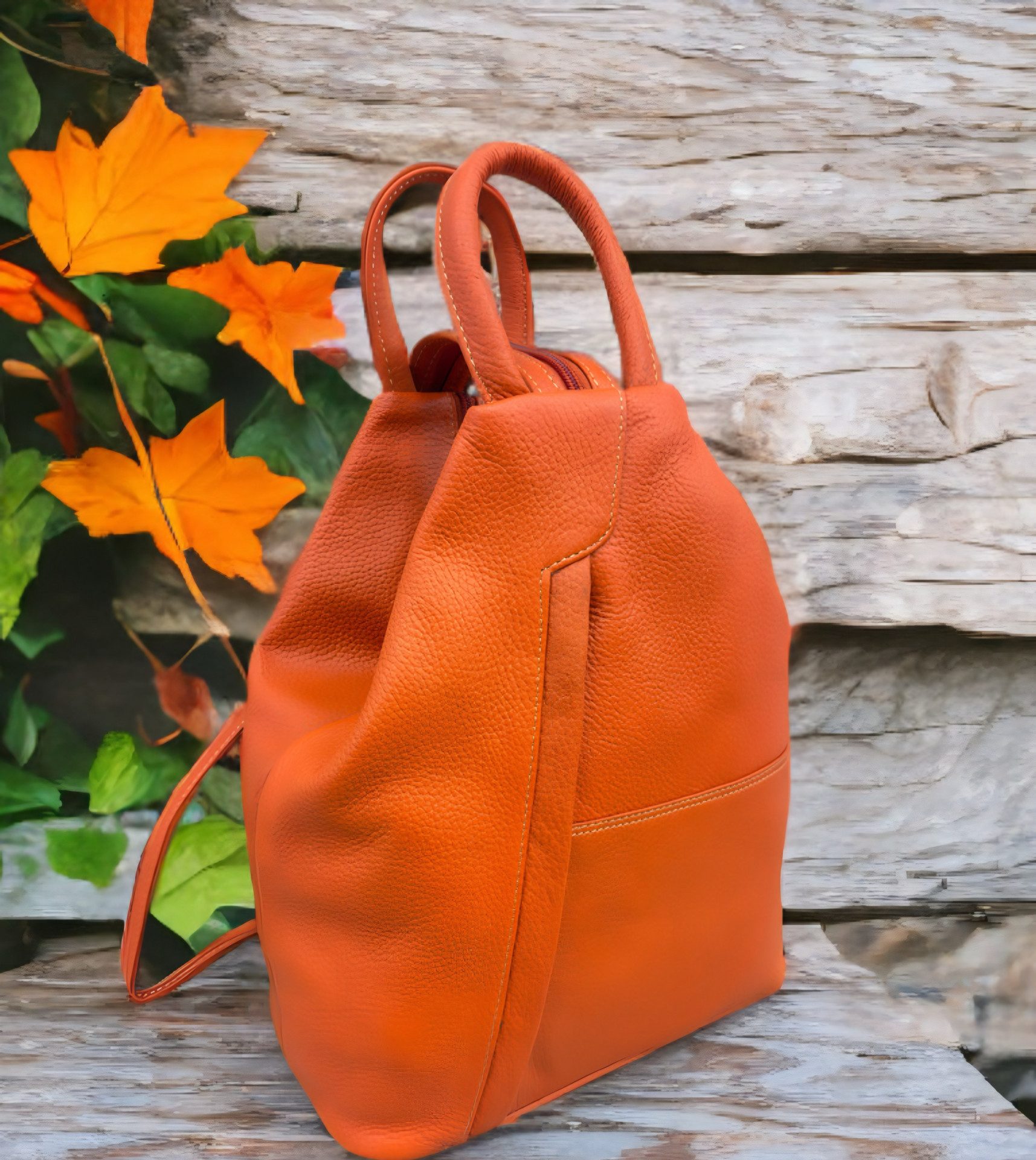 Cinino Cityrucksack C18284, Lederrucksack Sicherheitsrucksack