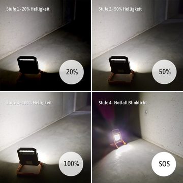SSC-LUXon LED Gartenstrahler LED Akku Baustrahler 10W mit USB Powerbank - Arbeitsleuchte