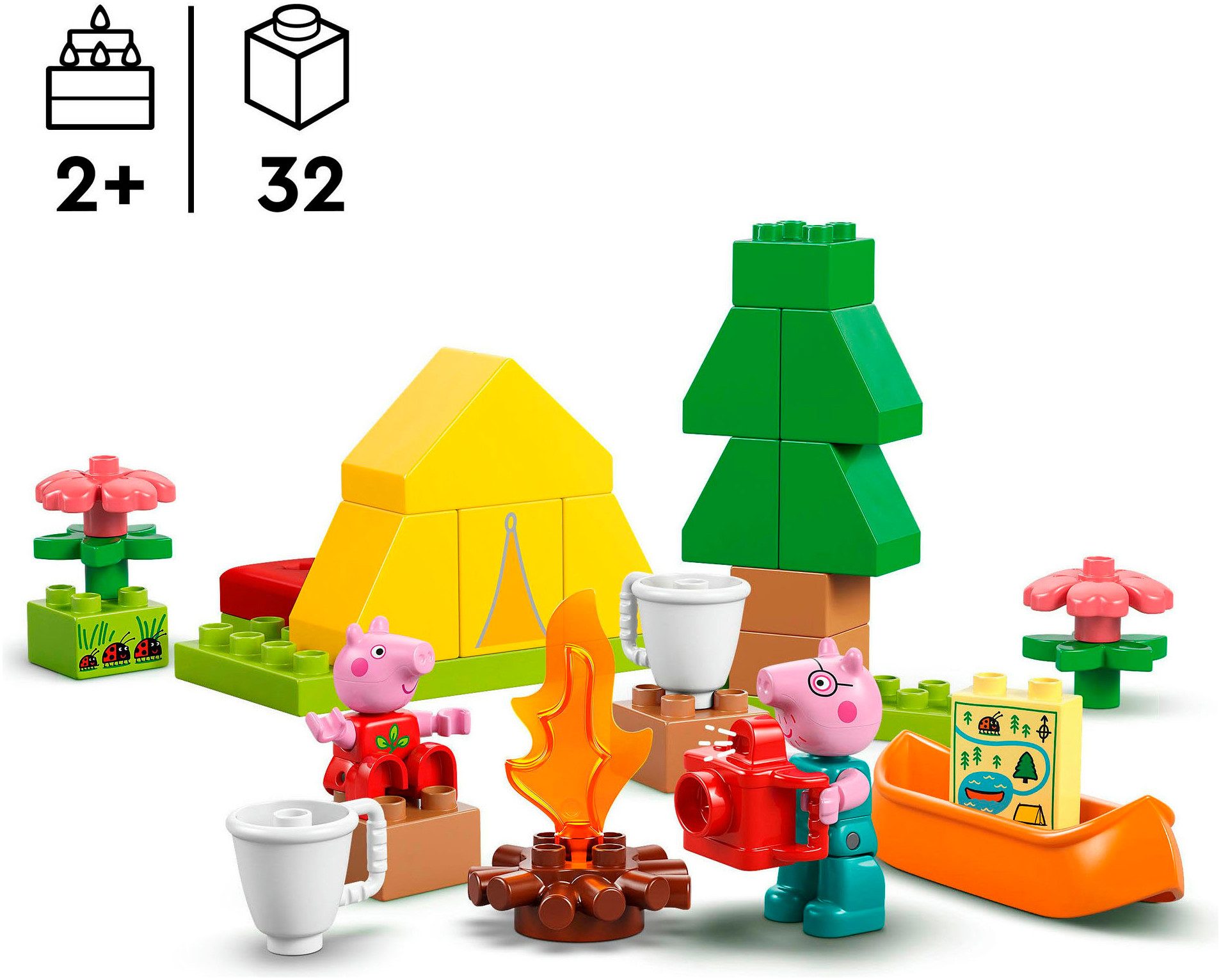 LEGO® Campingausflug (10452), LEGO® DUPLO Peppa Pig Konstruktionsspielsteine, (32 St), Made in Europe