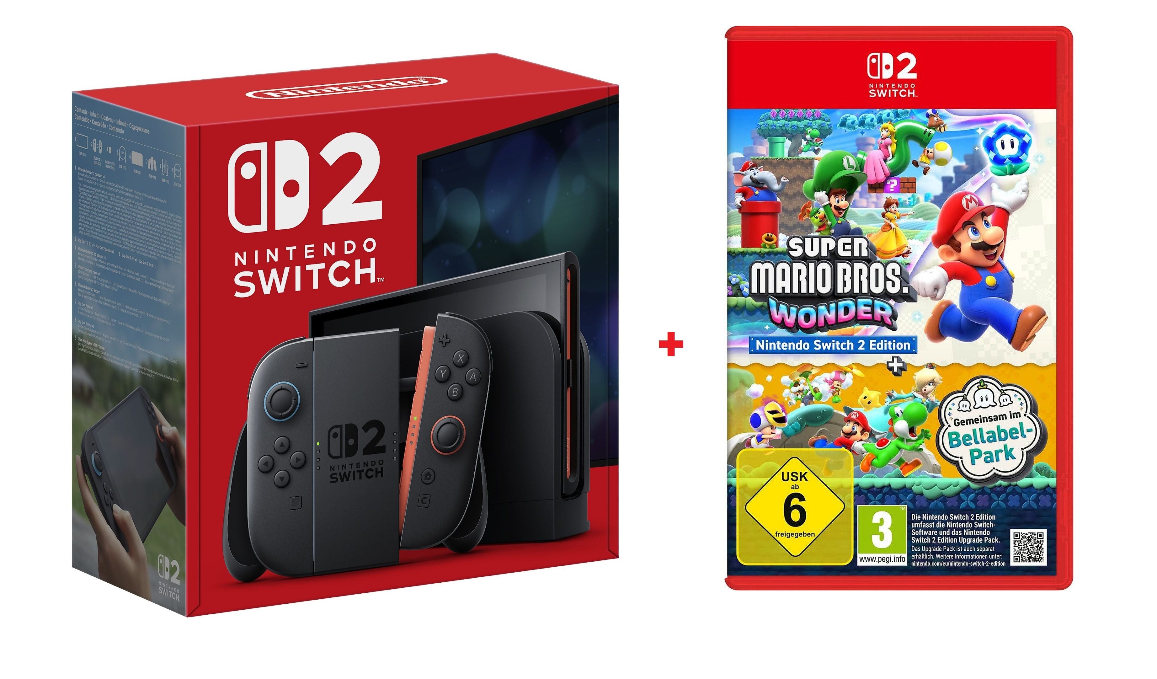 Nintendo Switch 2 Switch 2 Konsole + Super Mario Bros. Wonder Bundle (Bundle), Gaming zuhause & unterwegs