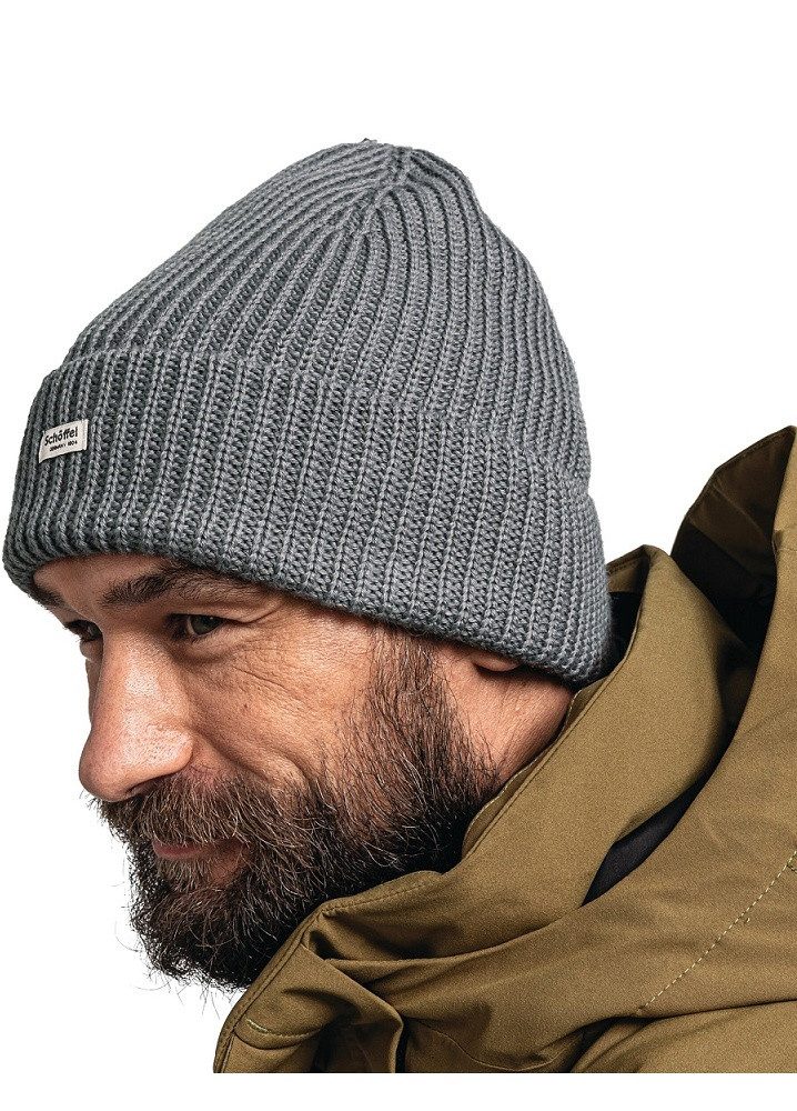 Schöffel Strickmütze Oxley Knitted Hat (Rippenstruktur, Umschlag) grau - 1 günstig online kaufen
