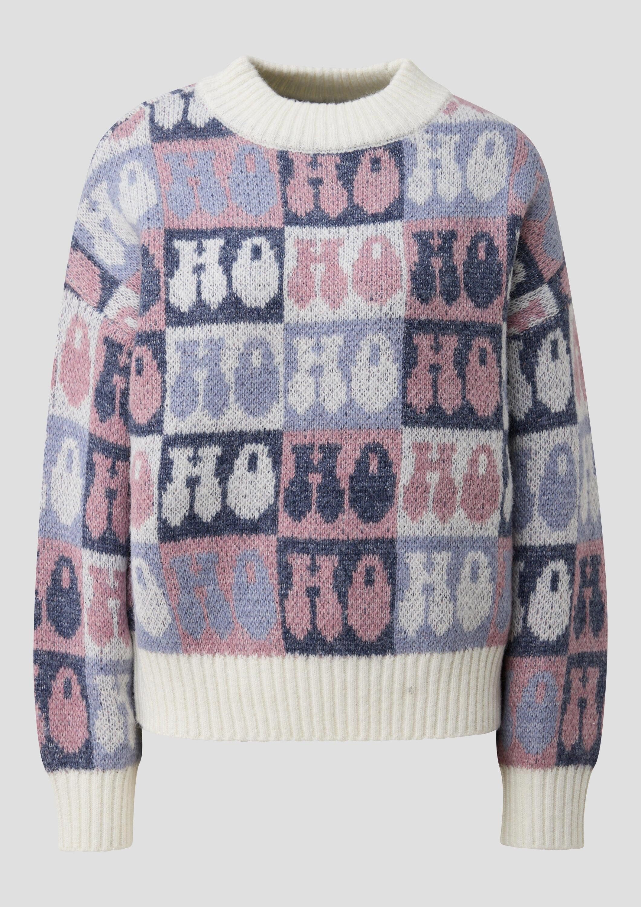 QS Longpullover Strickpullover Weihnachtspullover mit Wolle