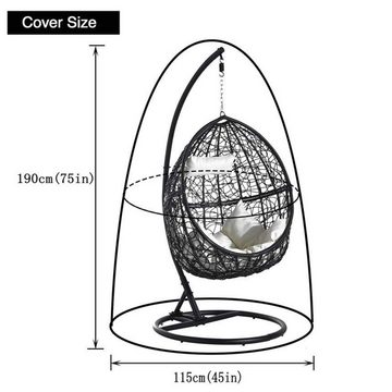 FELIXLEO Gartenlounge-Set Hängesessel Abdeckung mit Reißverschluss Schwarz 190*115 cm