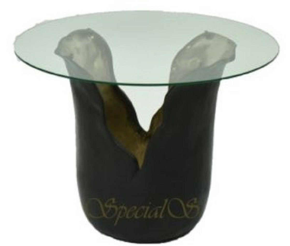 [Im Angebot zum niedrigsten Online-Preis] Casa Padrino Beistelltisch Designer Beistelltisch Kollektion - cm Glasplatte Gold Ø Luxus x H. mit Schwarz / 46 36
