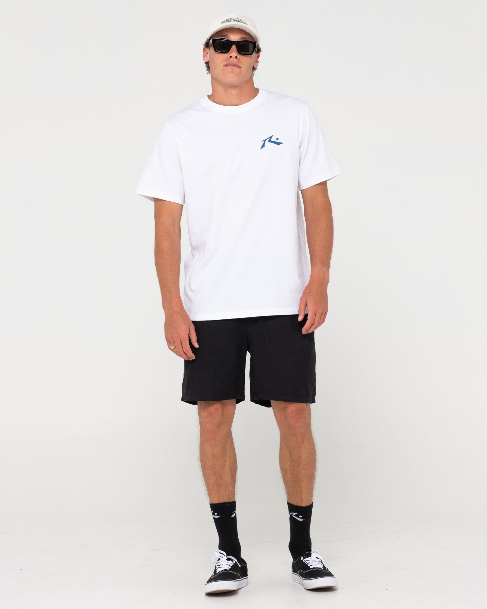 COMPETITION White SHORT T-Shirt Blue SLEEVE / Rusty TEE