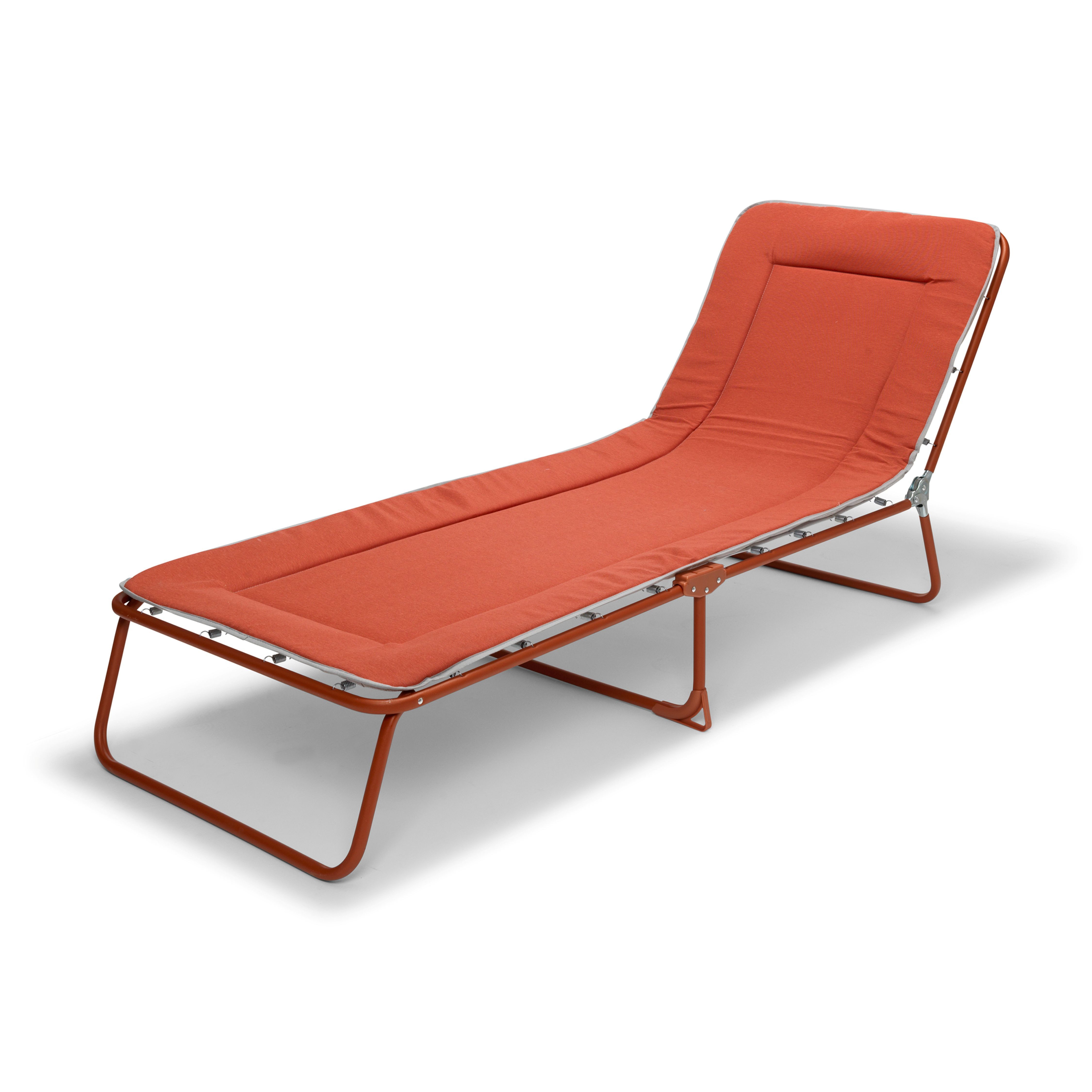 Barths Gartenliege Gartenliege Chiemsee Terracotta – Wetterfeste Sonnenliege, 4-fach verstellbar, klappbar & wetterfest für Outdoor