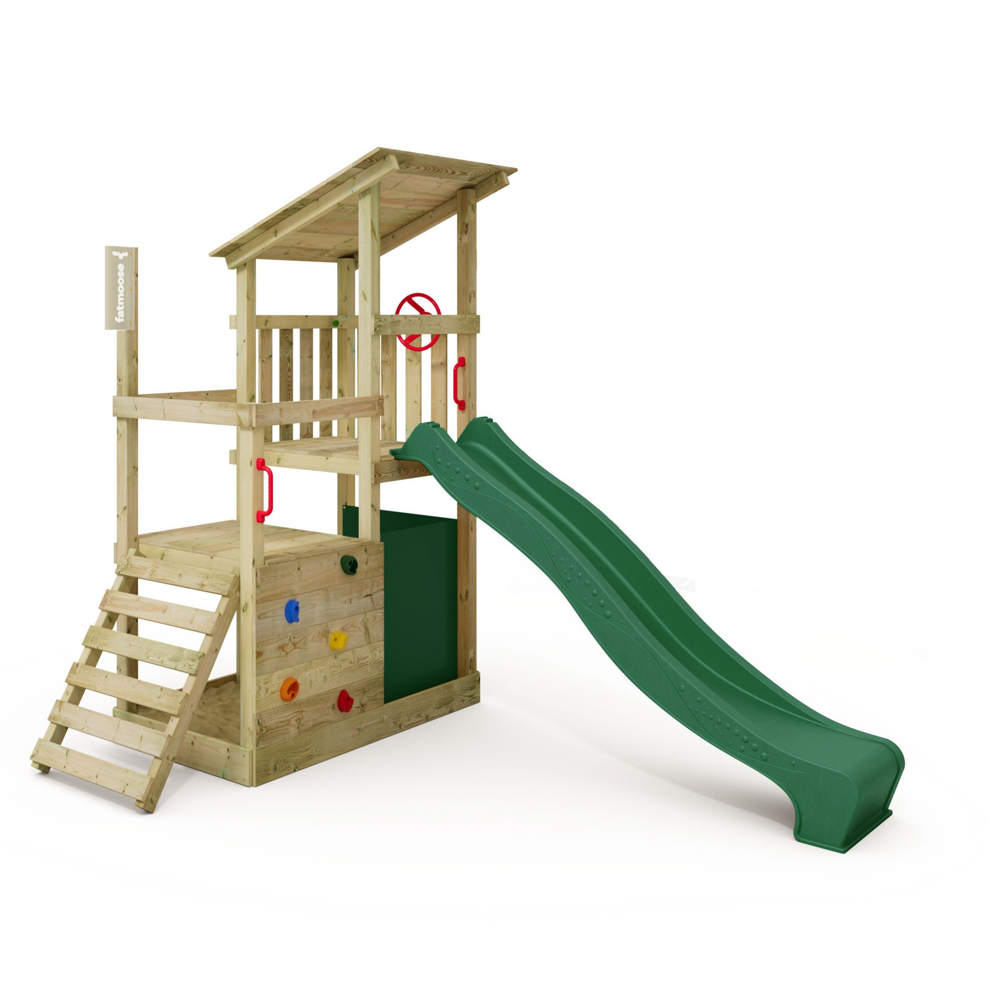 FATMOOSE Spielturm FruityForest Fun – Spielturm mit Rutsche, Kletterwand & Sandkasten, extrem witterungsbeständig mit 10 Jahren Garantie*