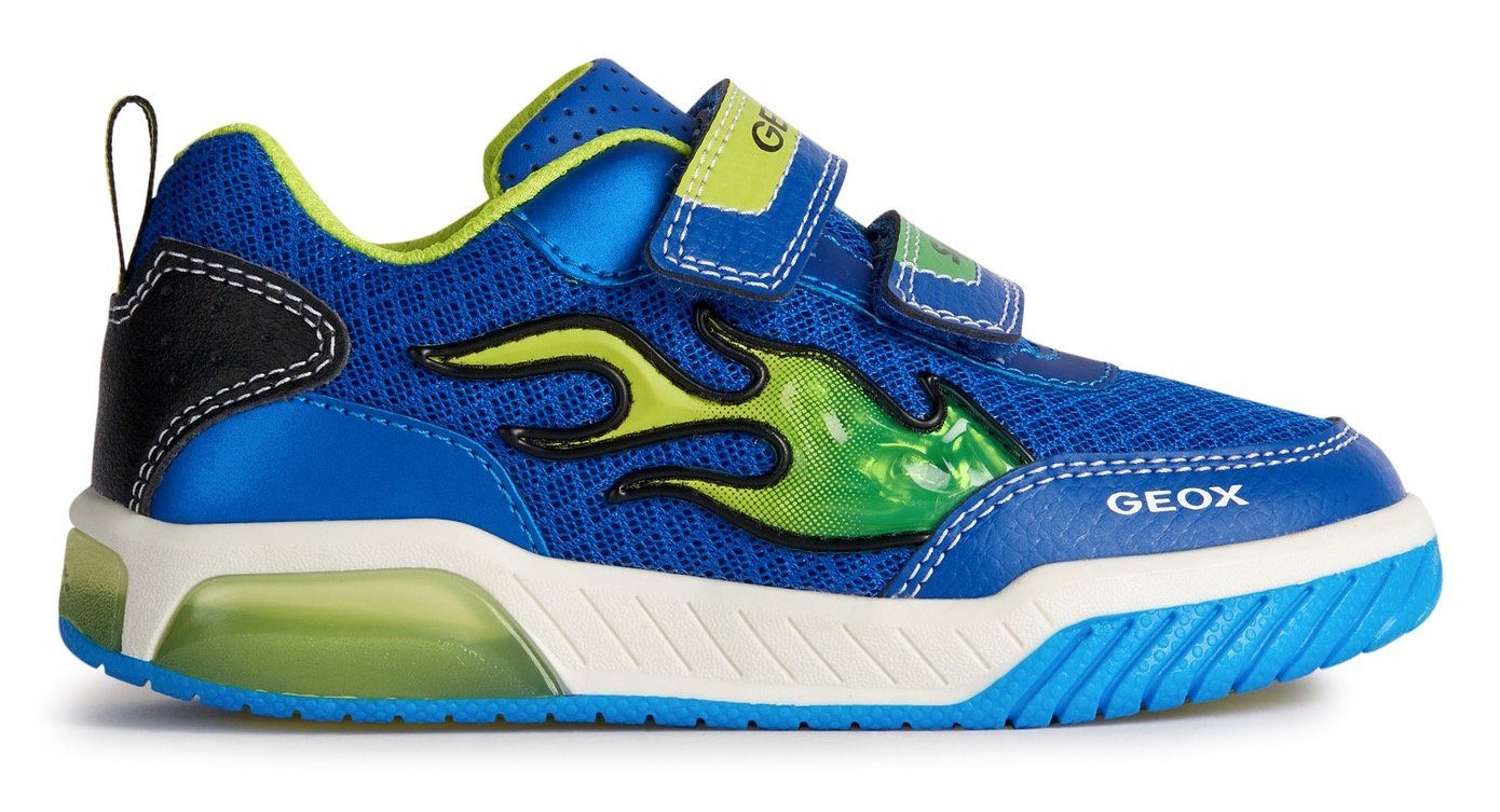 Ausschalten Geox und INEK Ein- J Blinkfunktion Klettschuh zum Blinkschuh BOY mit blau-lime