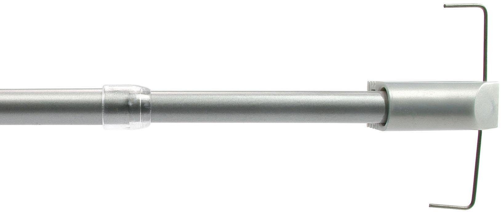 Scheibenstange, Liedeco, Ø 12 mm, 1-läufig, ausziehbar, ohne Bohren, geklemmt mattsilberfarben