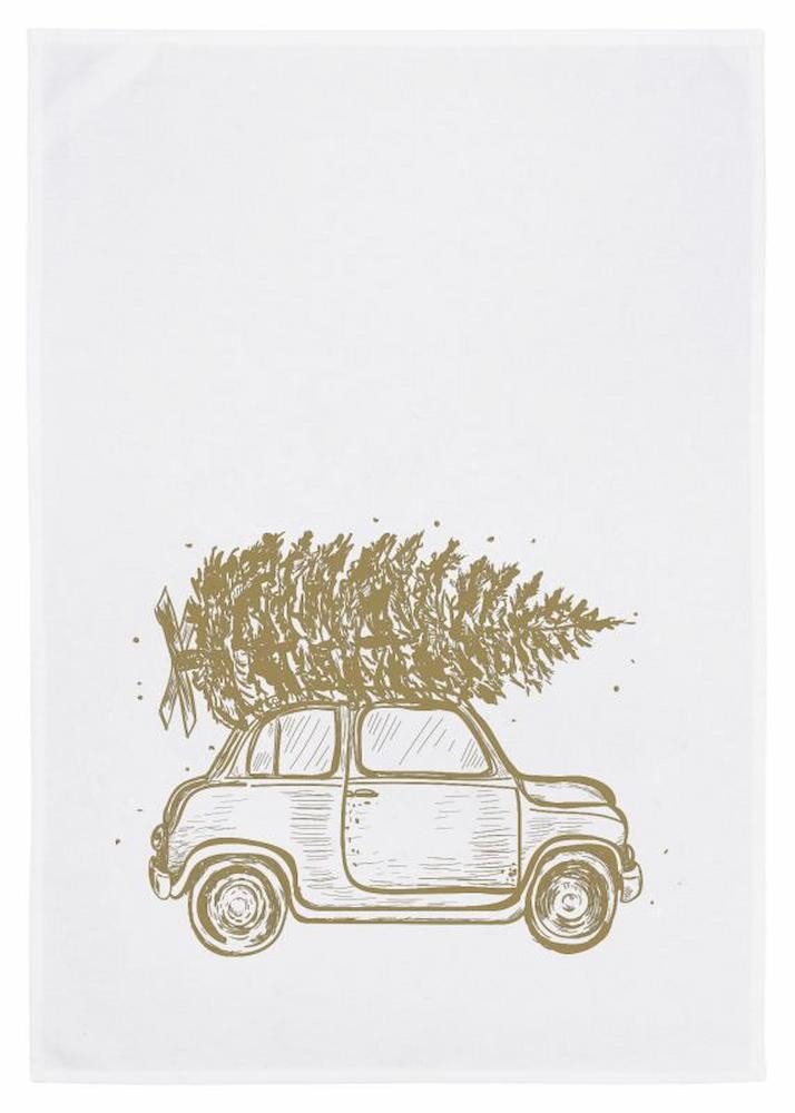 17,30 Hamburg Geschirrtuch Rasender Weihnachtsbaum, Gold, (1-tlg), 50x70cm, günstig online kaufen