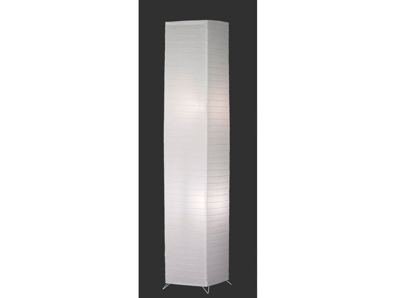 meineWunschleuchte LED Stehlampe, LED wechselbar, 123cm Weiß Warmweiß, Lichtsäule Höhe Papier-lampe Lampenschirm klein-e stylische