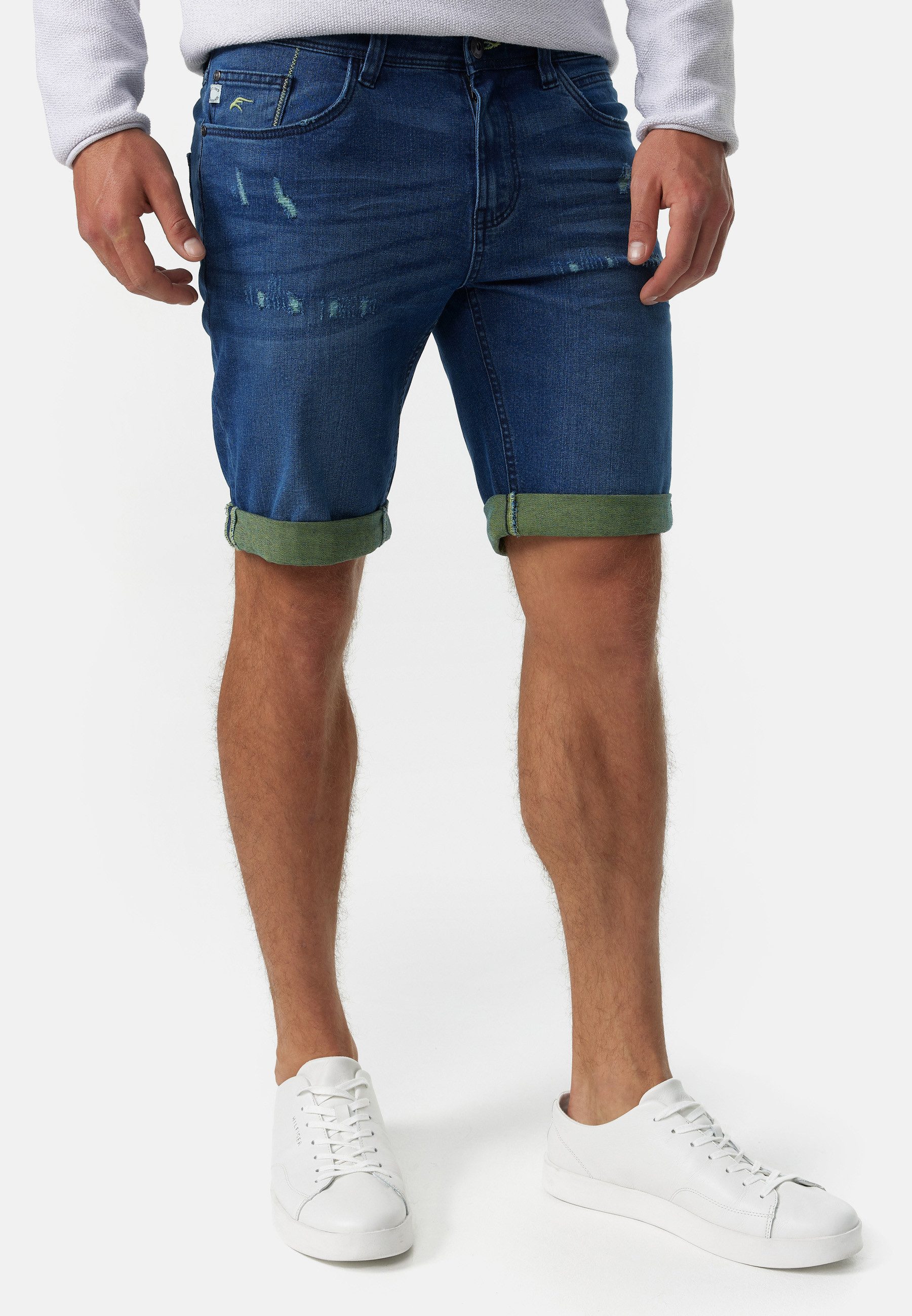 Indicode Jeansshorts Herren INZalento Jeans Shorts Herrenshorts aus elastischer Baumwoll-Qualität