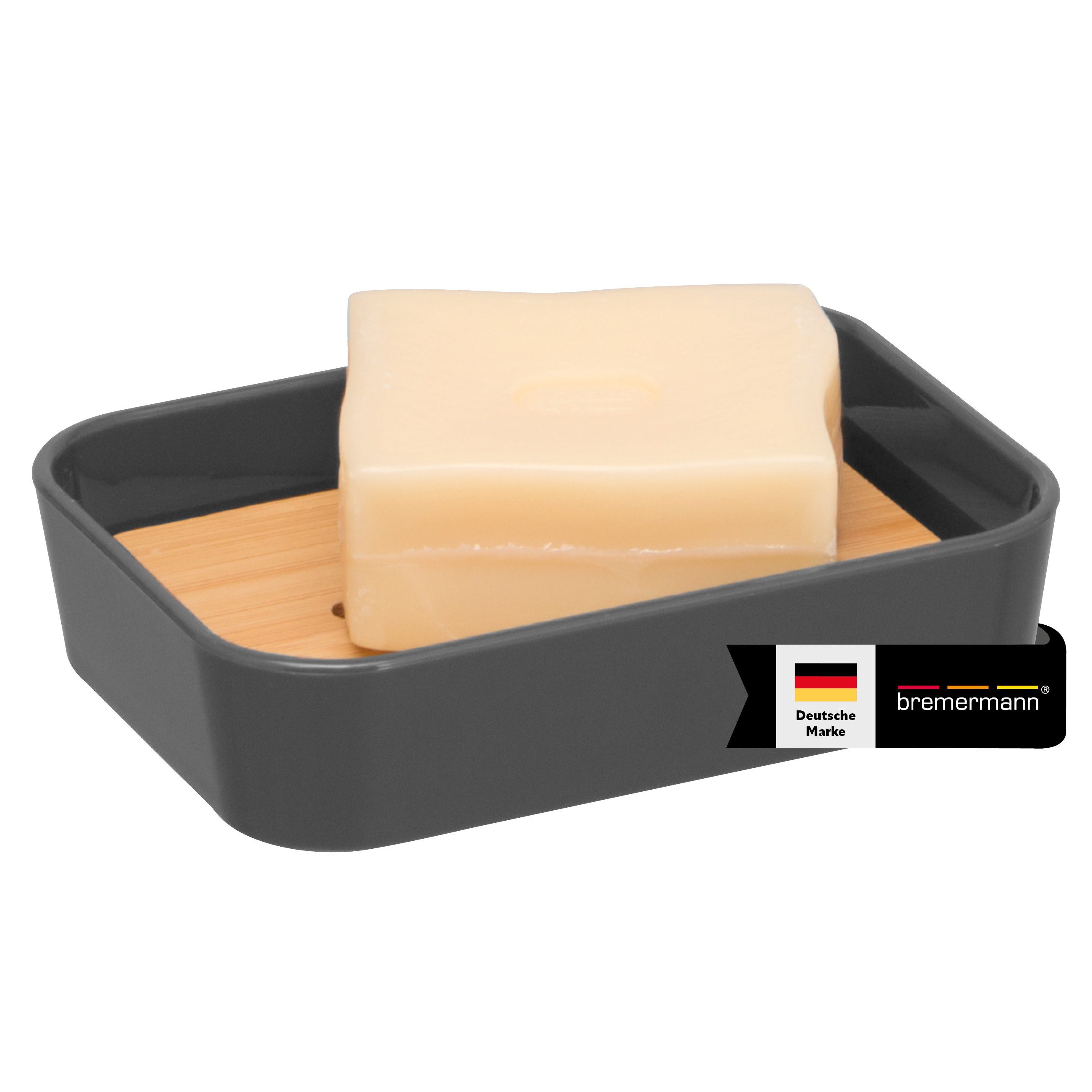 bremermann Seifenschale Seifenschale CALVI aus Bambus und Kunststoff, grau günstig online kaufen