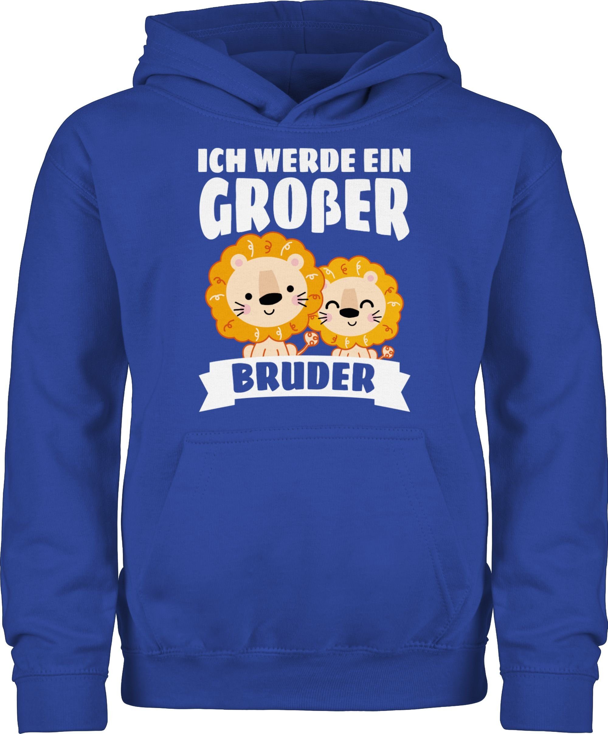 3 werde großer Bruder ein Bruder Ich Royalblau - Großer Hoodie Löwe Shirtracer