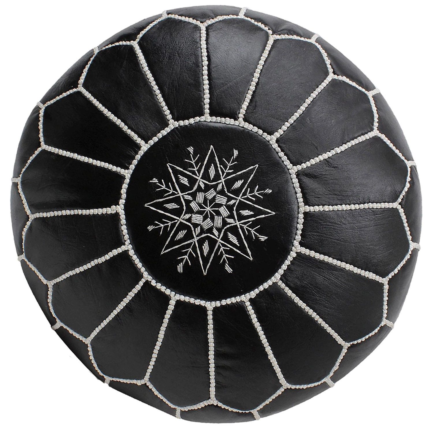 ALMADIH Pouf Leder Pouf Marokkanischer Echtleder Handarbeit Sitzsack