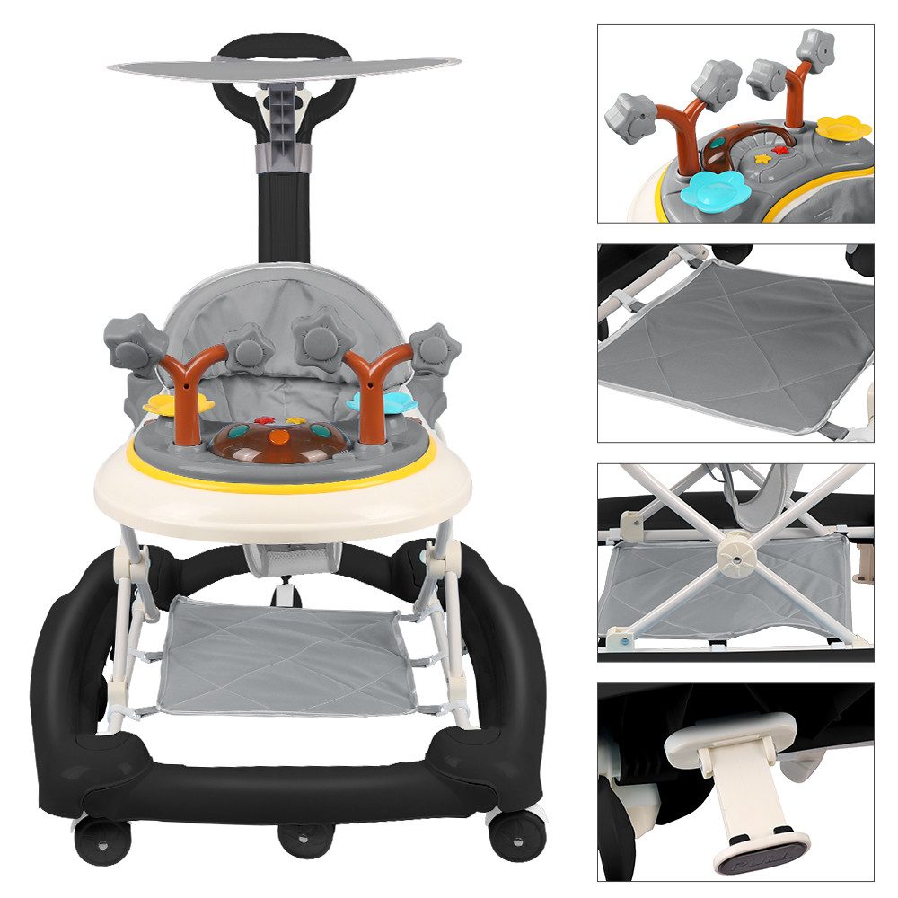 JEOBEST Lauflernhilfe 4 in1 Babywalker Lauflernwagen, 4-Gang Höhenverstellb günstig online kaufen