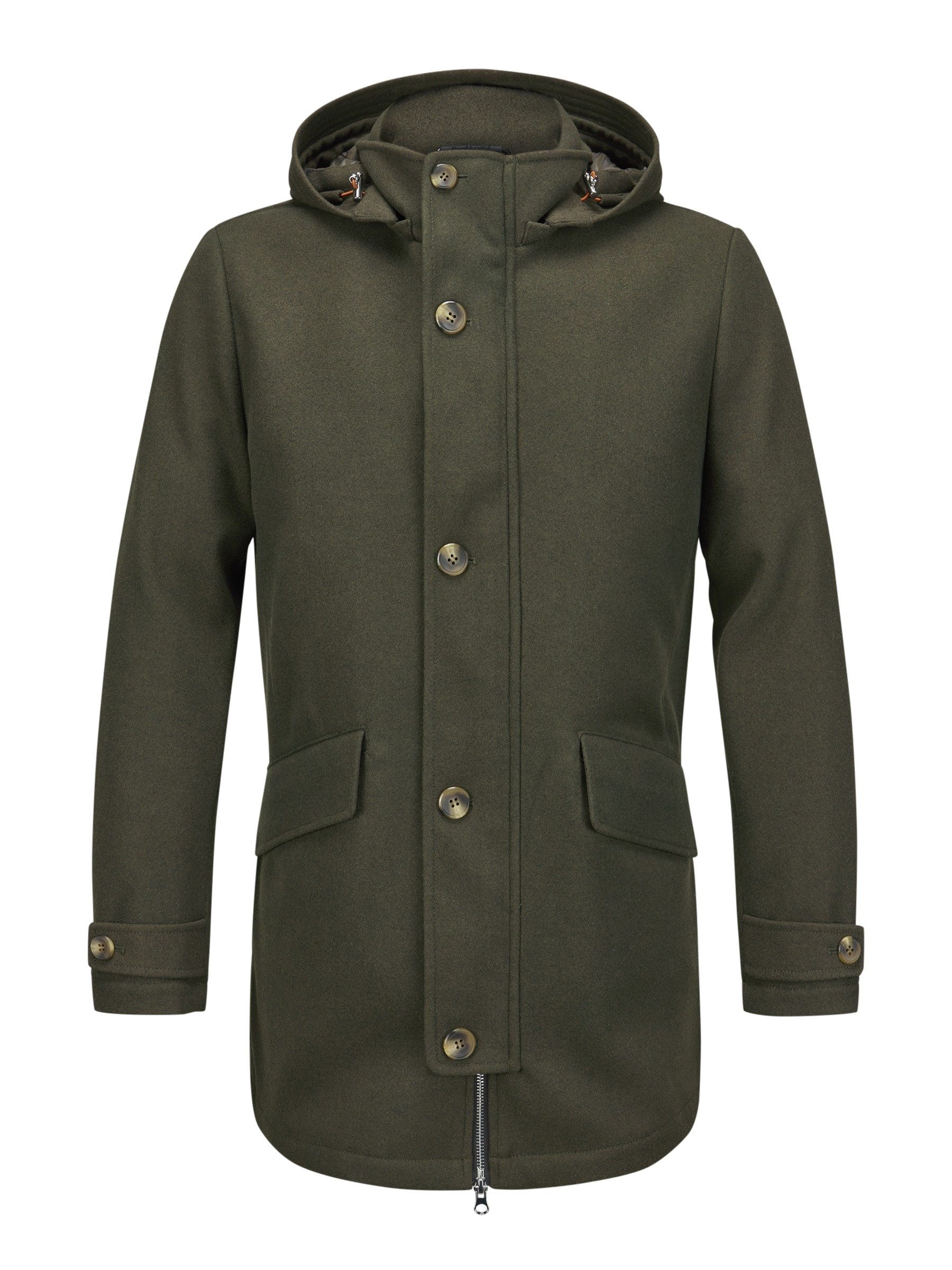 Milestone Parka MSAshton aus elastischer Jersey-Wollmischung mit moderner Passform