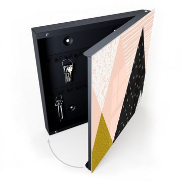 Primedeco Schlüsselkasten Magnetpinnwand und Memoboard mit Glasfront Motiv Pyramiden digital (1 St)