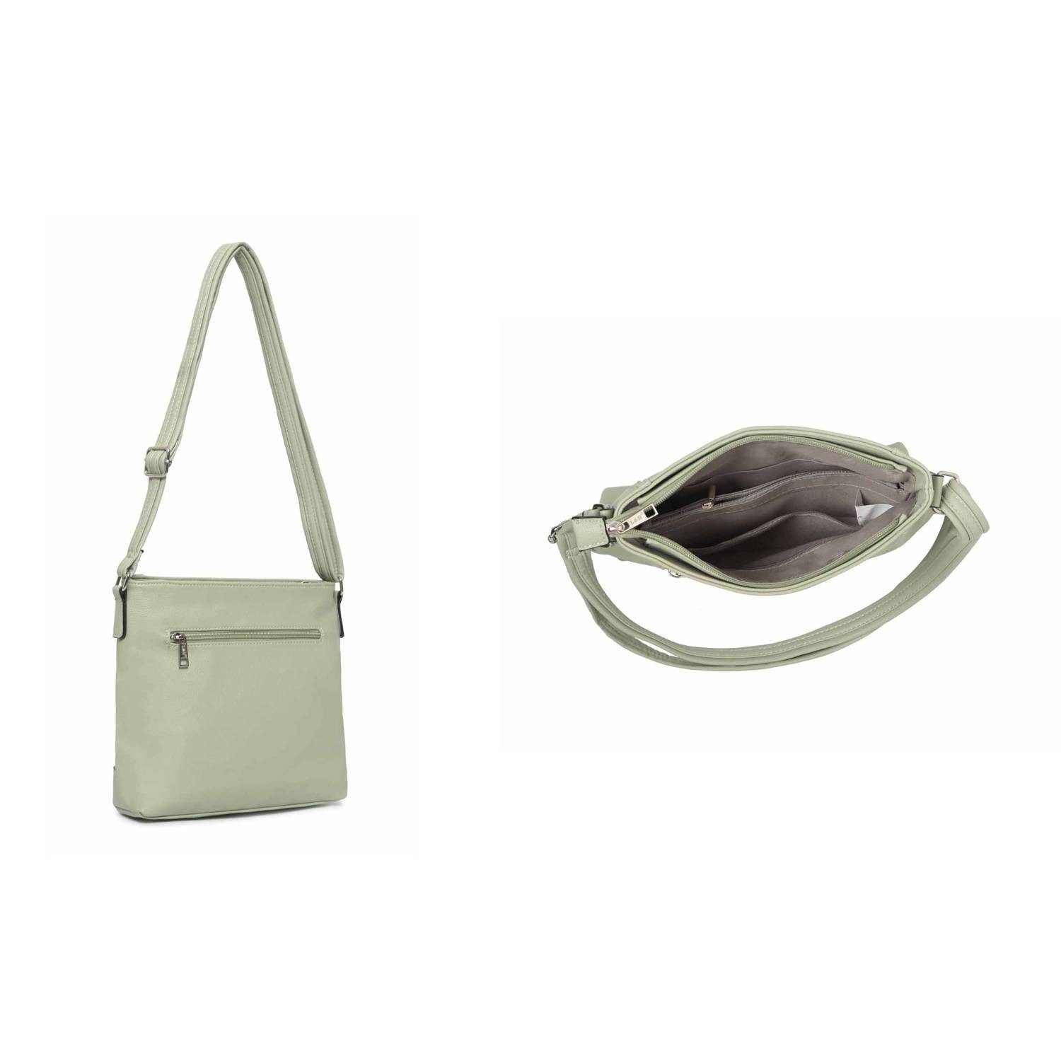 ITALYSHOP24 Schultertasche Damen Tasche Umhängetasche CrossBody Schultertasche CrossOver, Vintage Shopper Leder Optik Reisetasche Handtasche