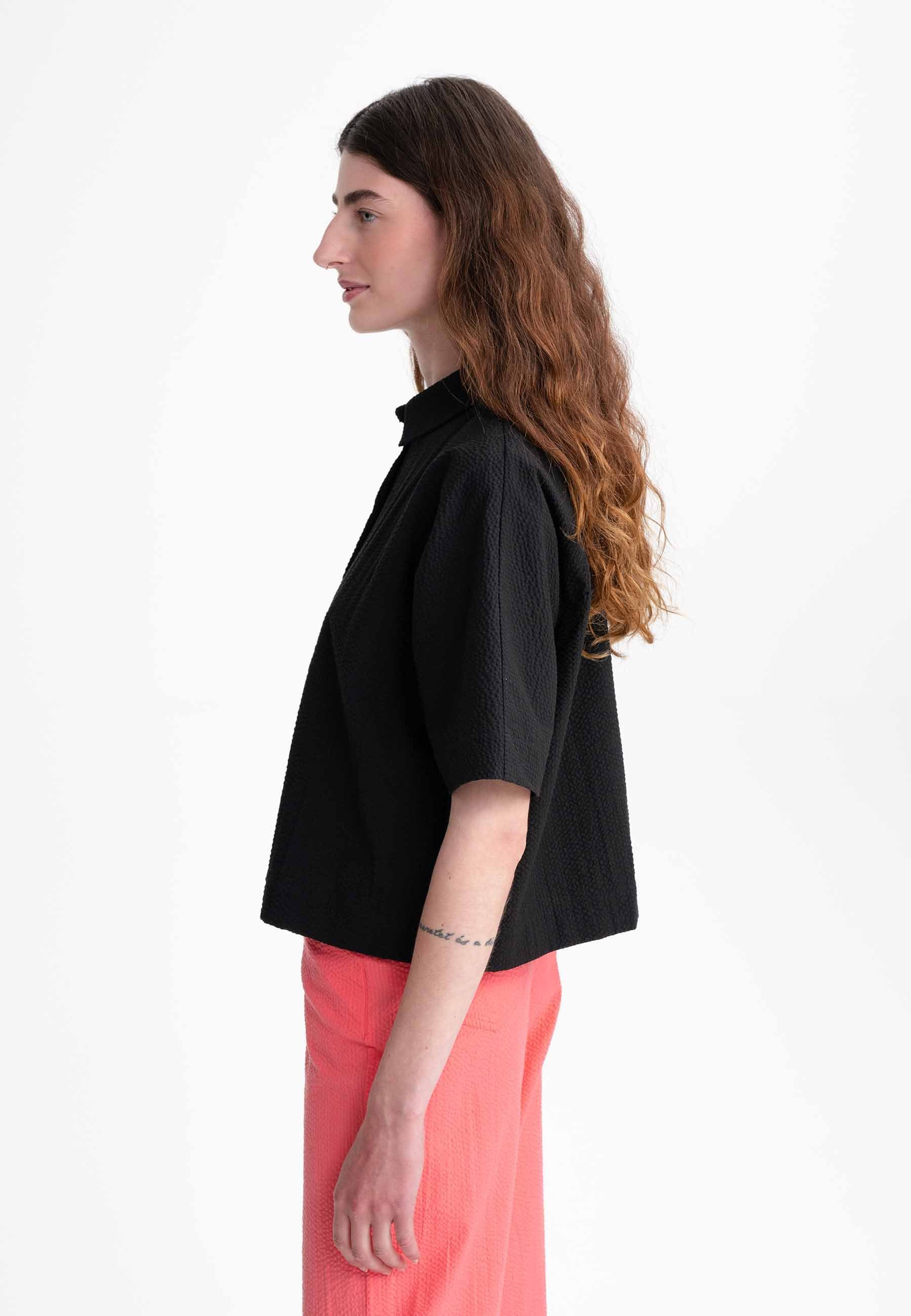 MELA Kurzarmbluse Bluse kurzärmlig RINARA Knopfleiste günstig online kaufen