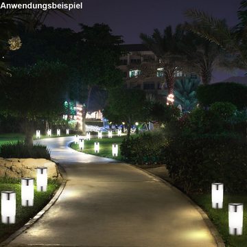 etc-shop LED Gartenleuchte, LED-Leuchtmittel fest verbaut, 6er Set LED Solar Kugel Steck Lampen Garten Terrassen Beleuchtung