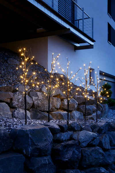 Star-Max LED Baum Weihnachtsdeko aussen, Timerfunktion, LED fest integriert, Warmweiß, Inkl. Erdspieß