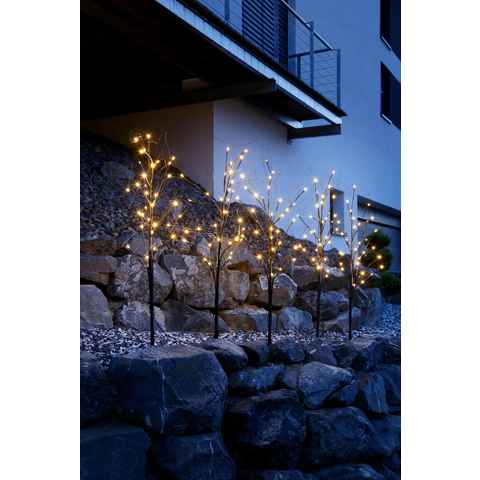 Star-Max LED Baum Weihnachtsdeko aussen, Timerfunktion, LED fest integriert, Warmweiß, Inkl. Erdspieß