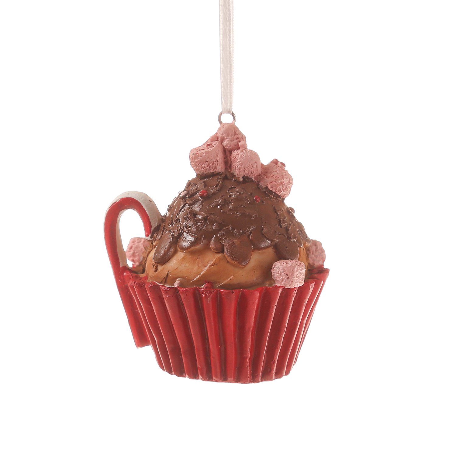 Törtchen Geschenk 8cm Christbaumschmuck Cupcake Weihnachtsbaumschmuck Muffin MARELIDA braun H: