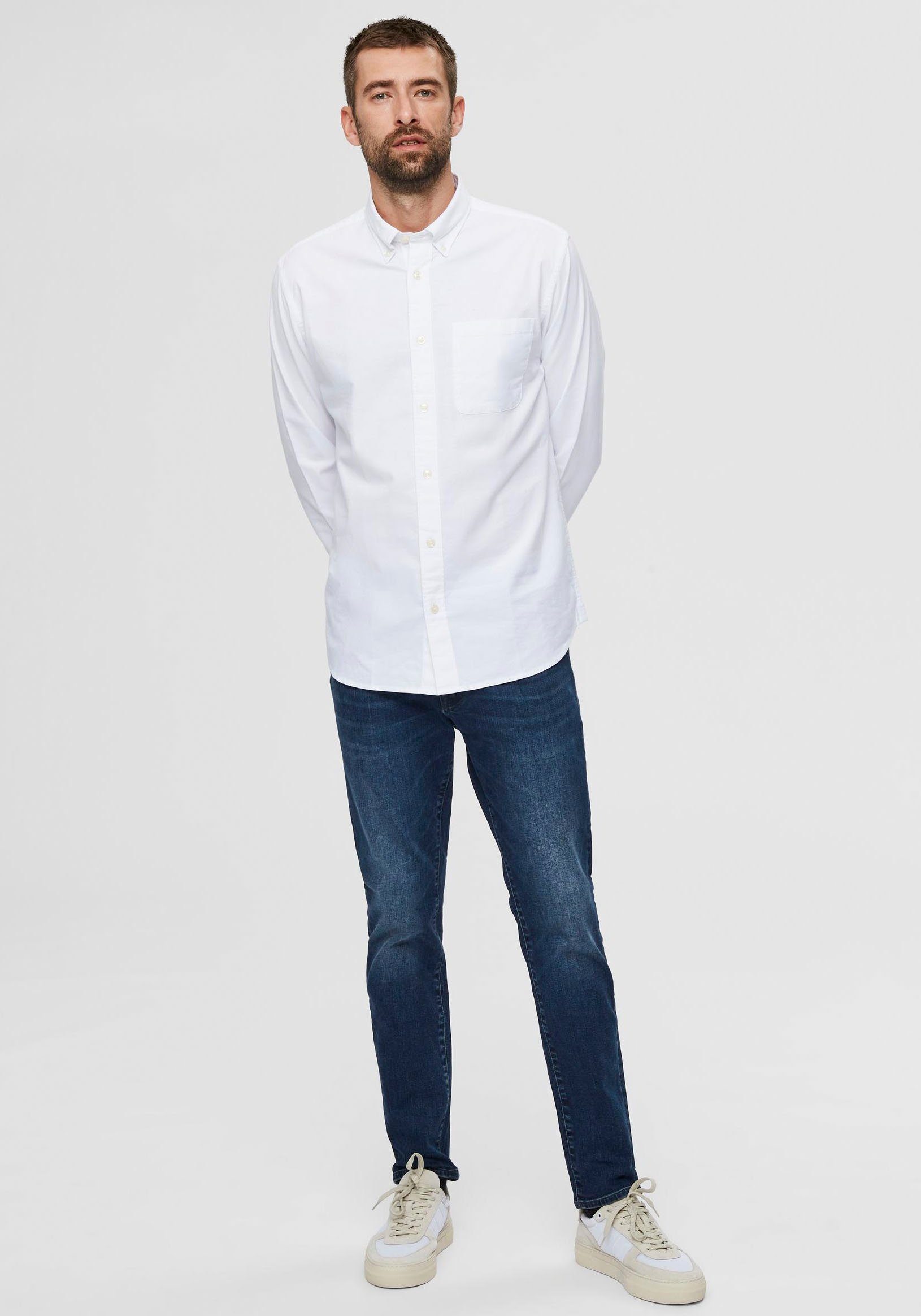 Selected Langarmhemd SLHREGRICK-OX SHIRT LS NOOS Baumwolle, regular fit – Bild 3 von 5