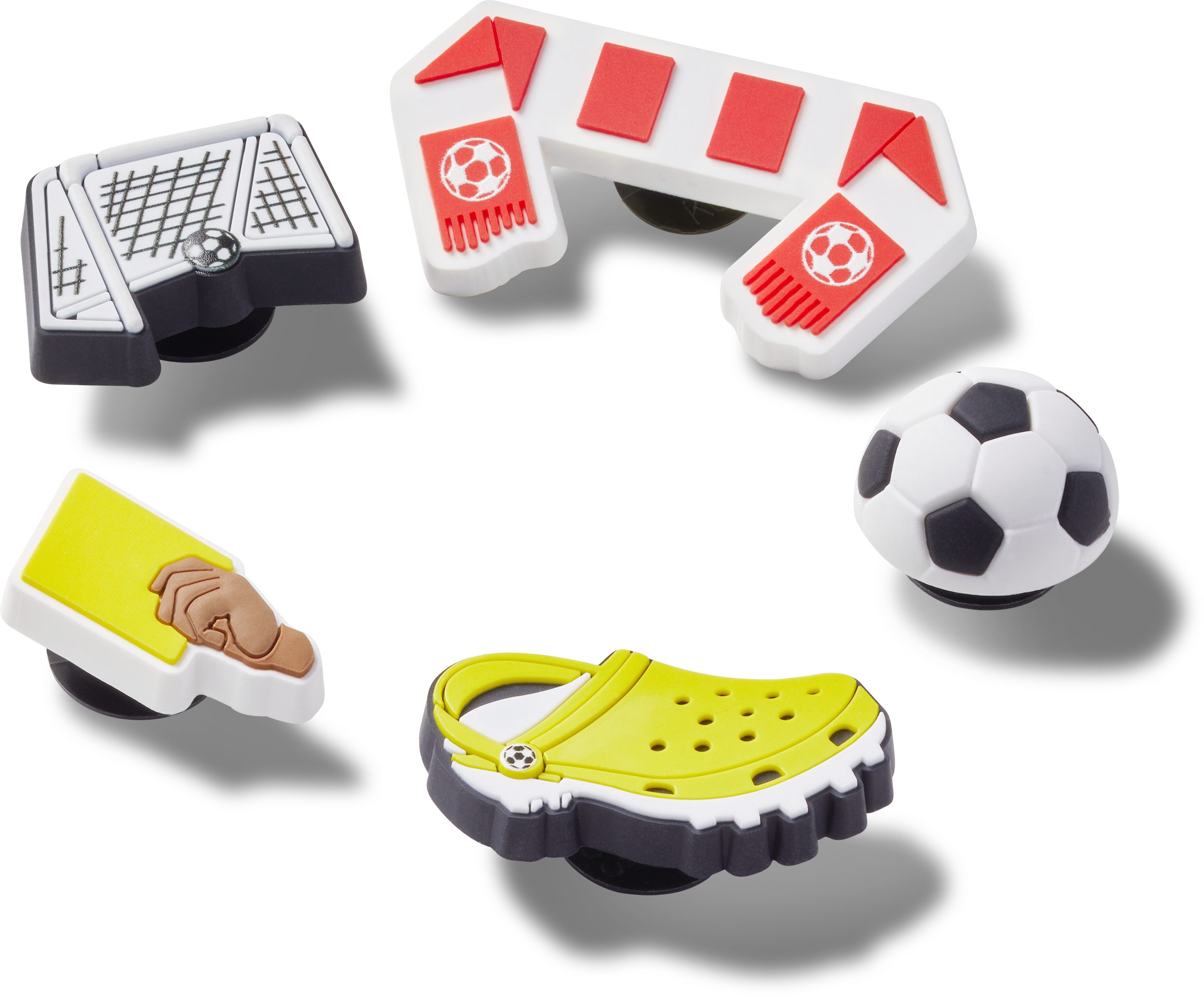 Crocs Schuhanstecker Jibbitz "Soccer Team" (Set, 5-tlg., Kein Spielzeug. Nicht für Kinder unter 3 Jahren geeignet), mit coolen Fußball Motiven