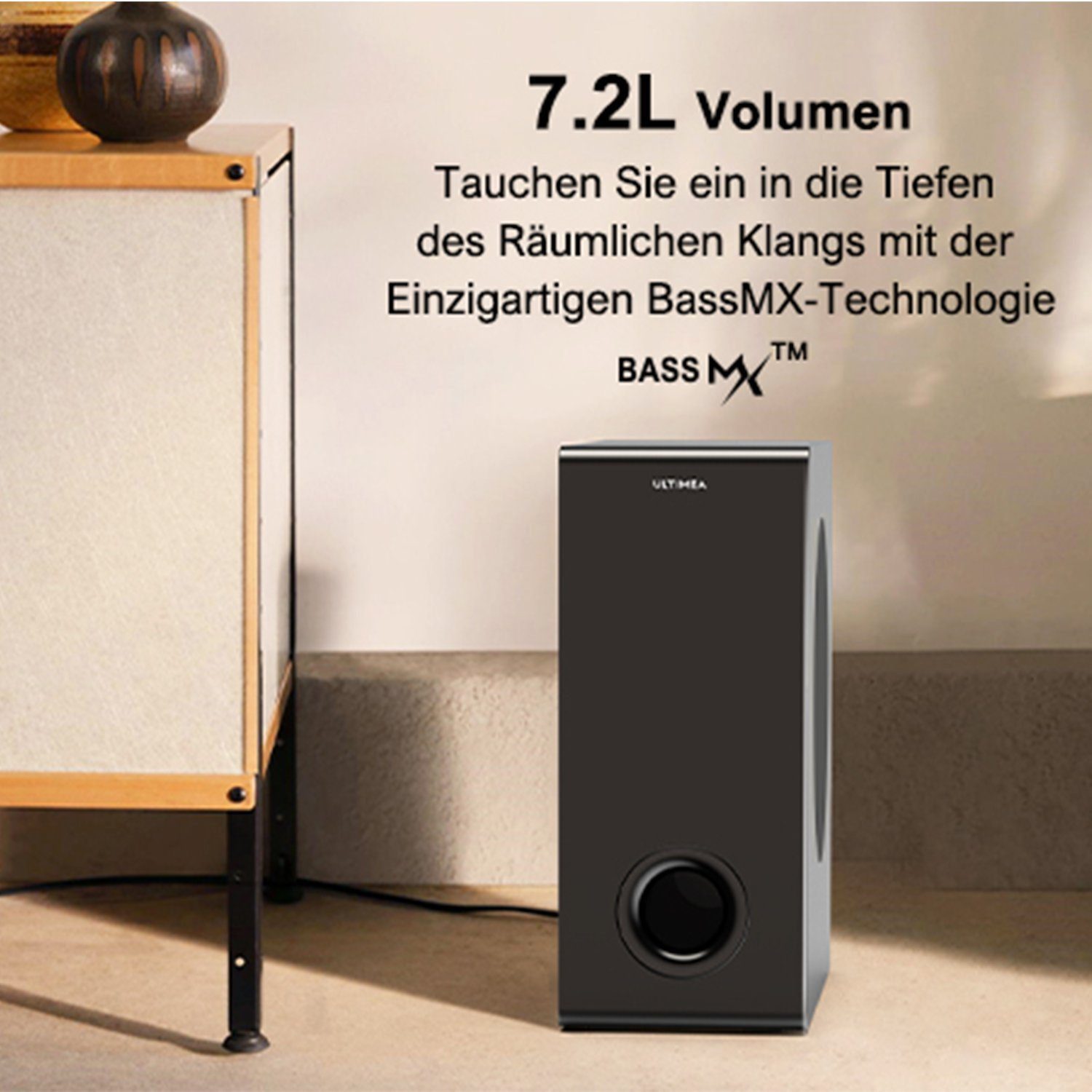 Ultimea Nova S40 Soundbar 2.1 Ultra-Slim-Soundbar (Virtual-Surround Sound System, 160 W, 5,25'' Subwoofer, Bluetooth 5.3, HDMI ARC)