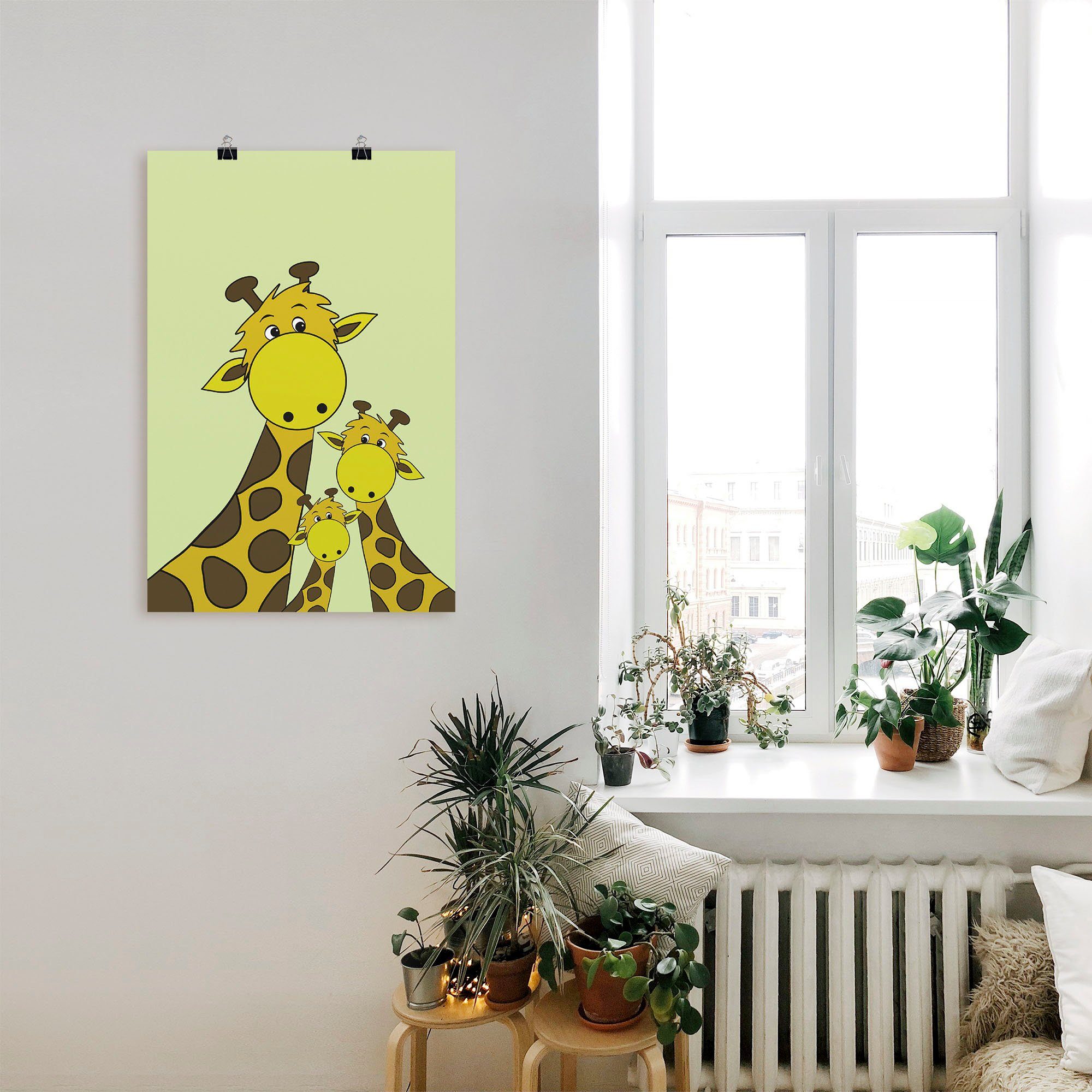 Tiere St), Alubild, Wandaufkleber Poster Giraffen, (1 als Wandbild Artland Größen versch. in oder Leinwandbild,