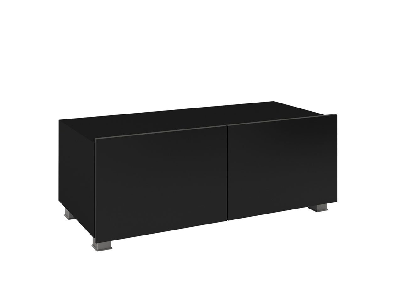 Produktbild von 3E TV-Schrank Mattschwarz 140cm - Moderner Fernsehschrank Mit Schwarzen Beinen